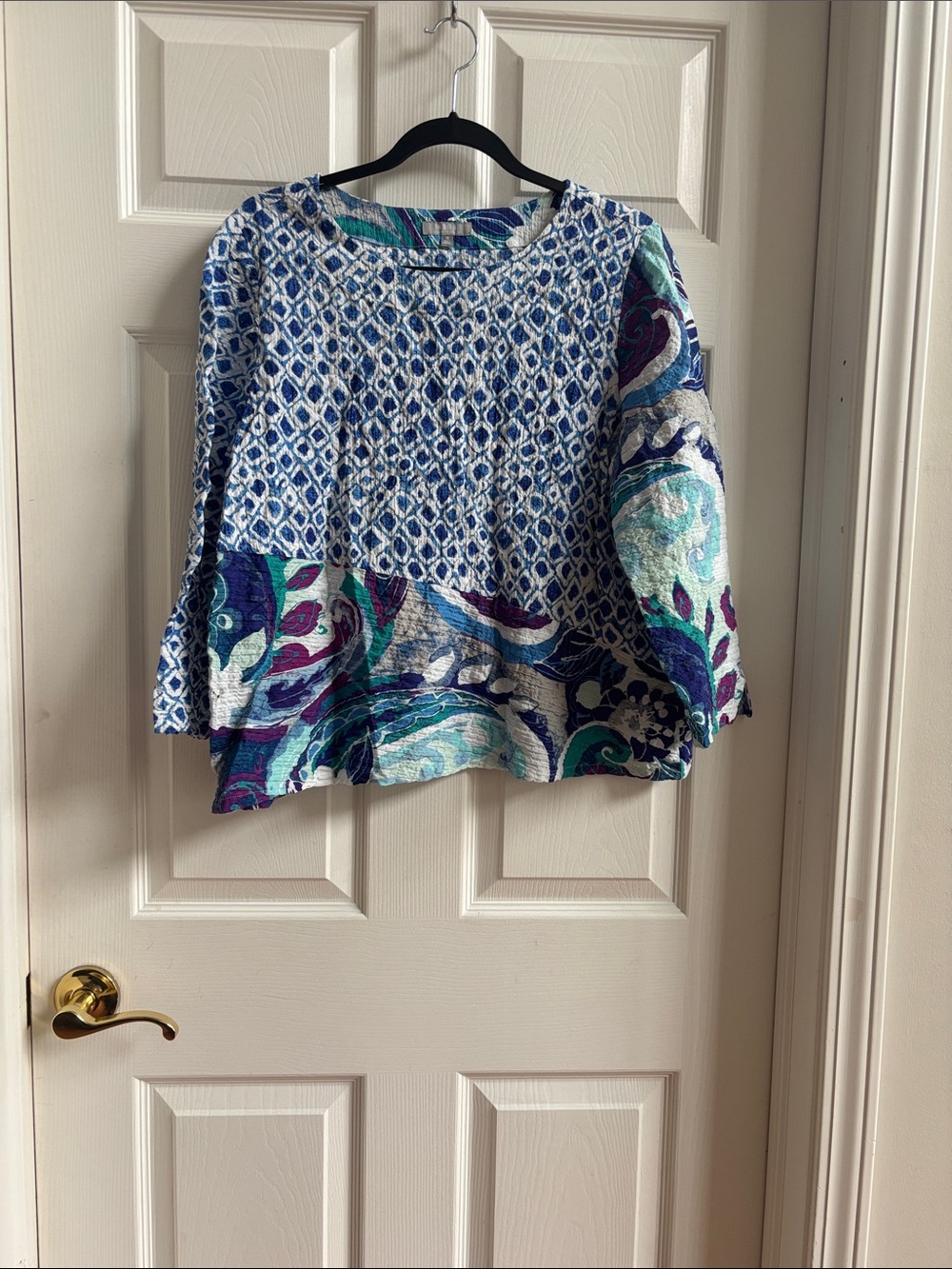 Habitat Multicolor Blue & Teal Patterned Tunic